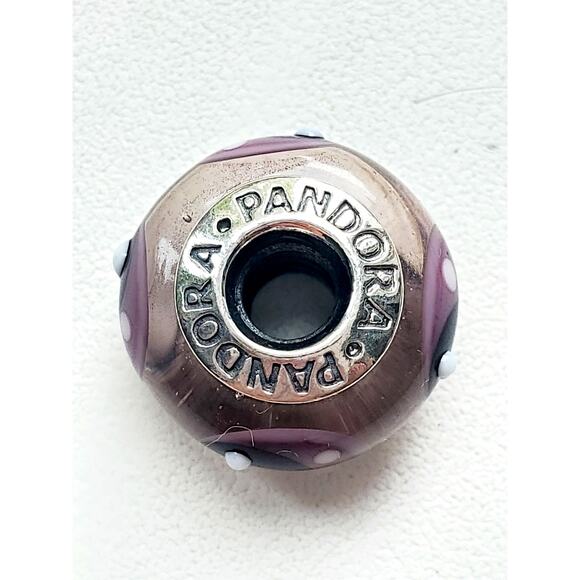 Pandora Purple Sterling 925 Murano Glass Bead Charm 790652 - Picture 5 of 5
